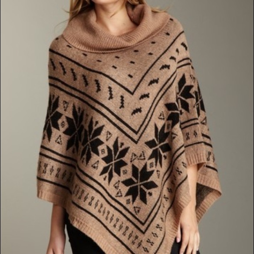 Cowl neck poncho size small